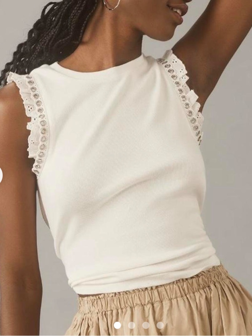 Anthropologie Maeve grommet ruffle tank top